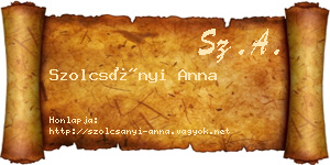 Szolcsányi Anna névjegykártya