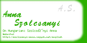 anna szolcsanyi business card